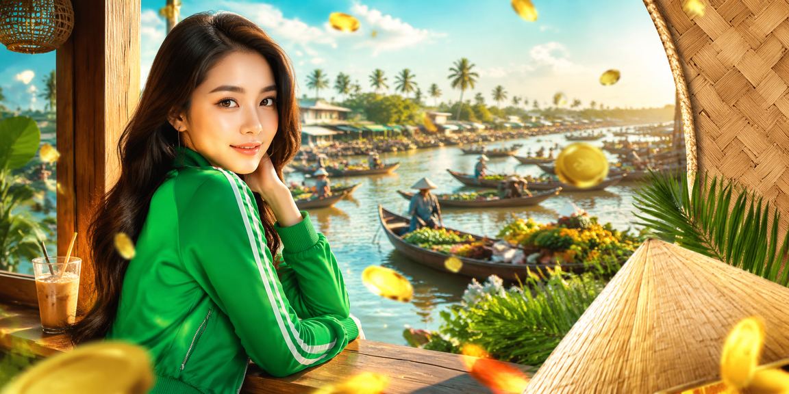 Người dùng đặt cược trực tuyến tại Cần Thơ với hình ảnh nón lá đặc trưng miền Tây